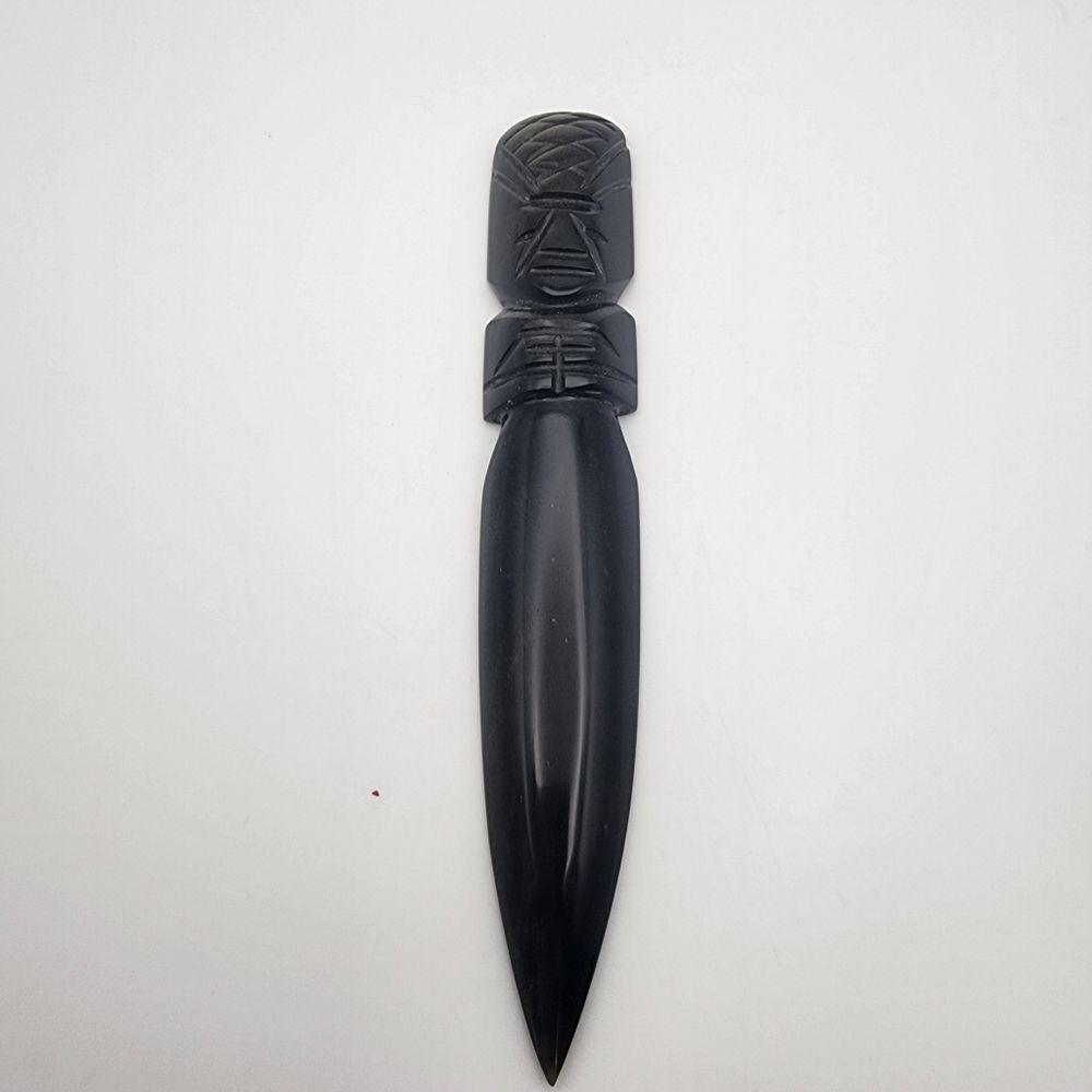 Hand Carved Gold Sheen Obsidian Athame